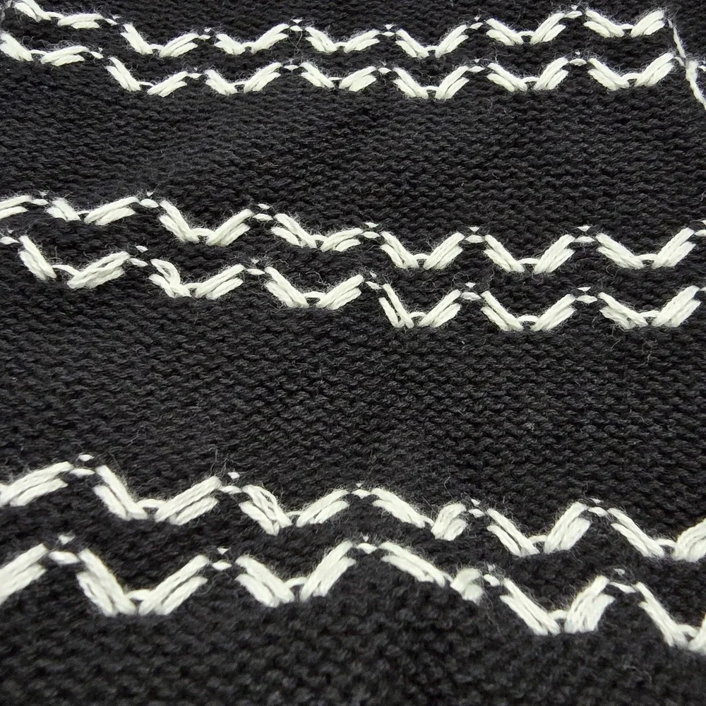 Ann Taylor Women Small Sweater 100% Cotton Black White Knit Pullover Cozy Casual